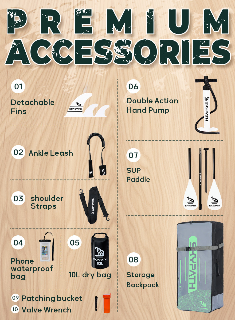 Inflatable Stand Up Paddle Board, Ultra-Light SUP Board, Wide Stable Family Board with Full Set of SUP Board Accessories