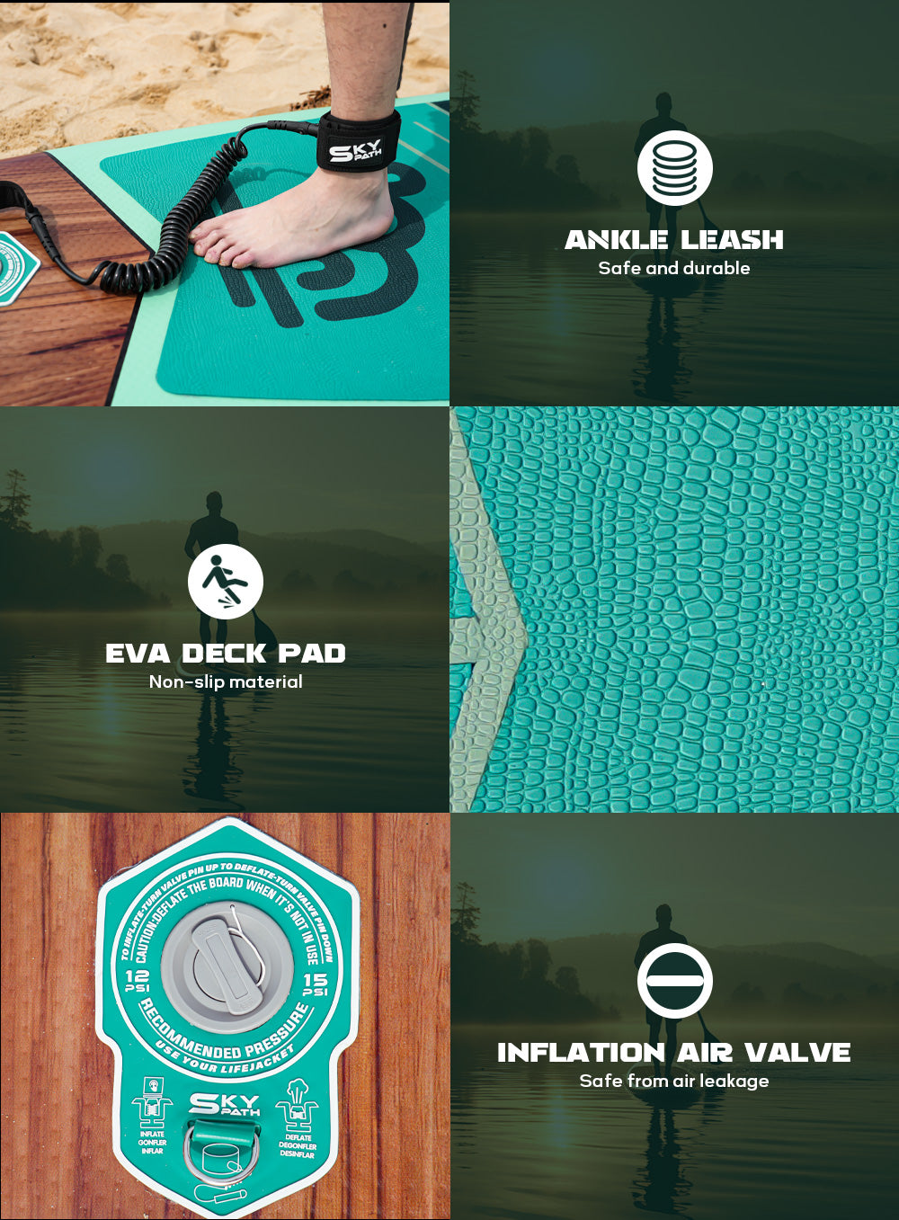 Inflatable Stand Up Paddle Board, Ultra-Light SUP Board, Wide Stable Family Board with Full Set of SUP Board Accessories
