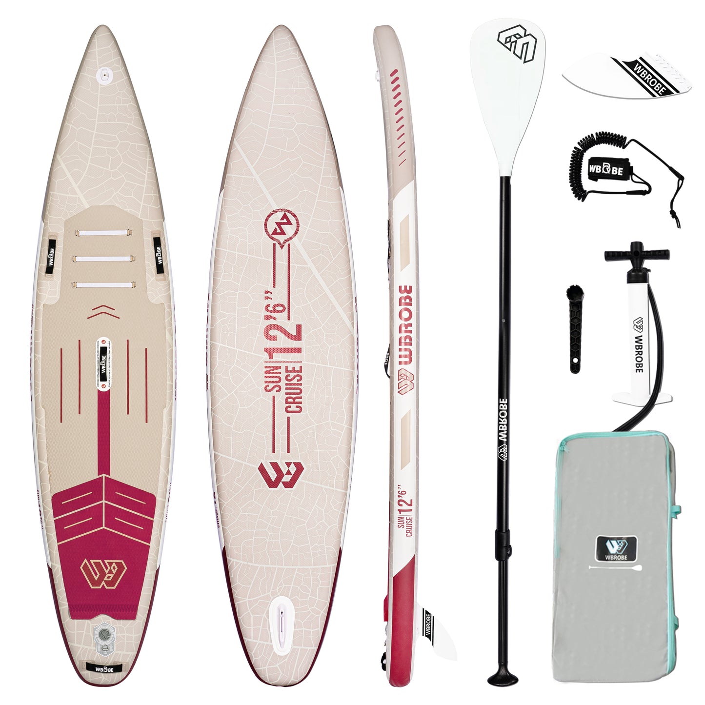 Inflatable Paddle Board,Stand Up Paddle Boards, 12'6''*33'' 6'' Extra Wide SUP Board, with Full Set of SUP Board Accessories for Youth & Adult