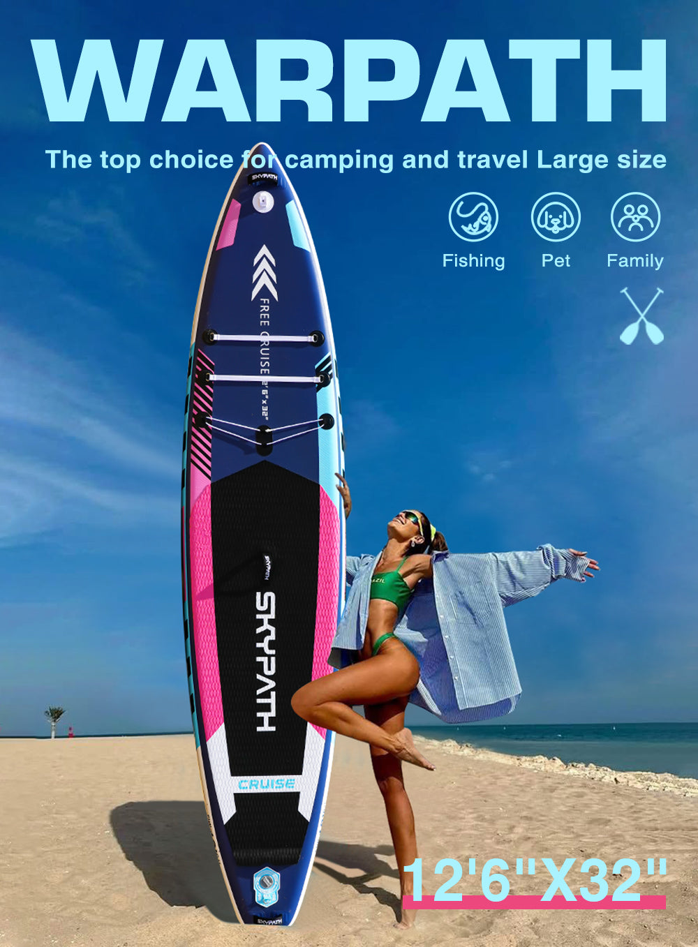 Inflatable Stand Up Paddle Board, 12'6''* 32''Ultra-Light SUP Board,Blow Up Paddle Board, for Youth & Adults of All Skill Levels with Full Set of SUP Board Accessories