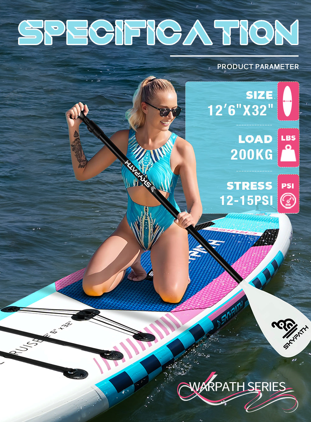 Inflatable Stand Up Paddle Board, 12'6''* 32''Ultra-Light SUP Board,Blow Up Paddle Board, for Youth & Adults of All Skill Levels with Full Set of SUP Board Accessories