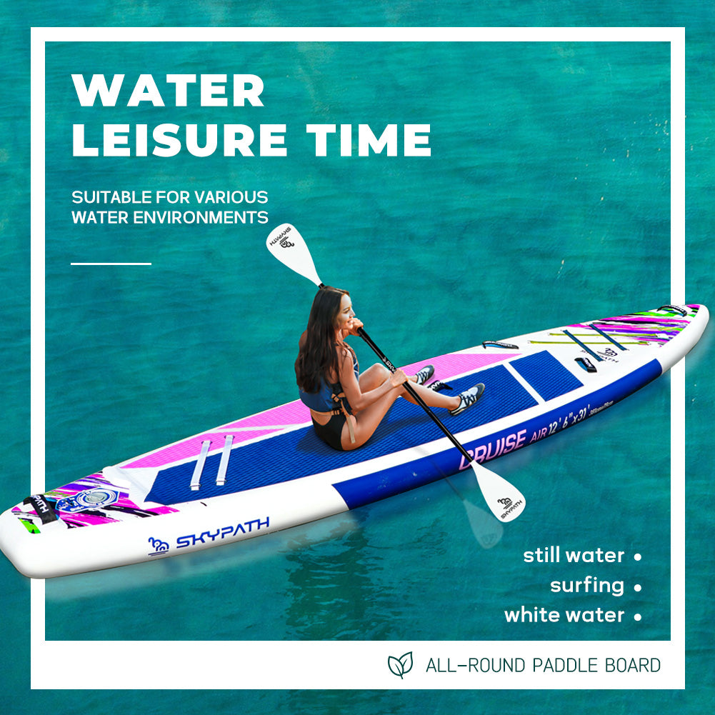Functional Cruising Inflatable Stand Up Paddle Board, Ultra-Light SUP Board, Wide Stable Family Board with Full Set of SUP Board Accessories