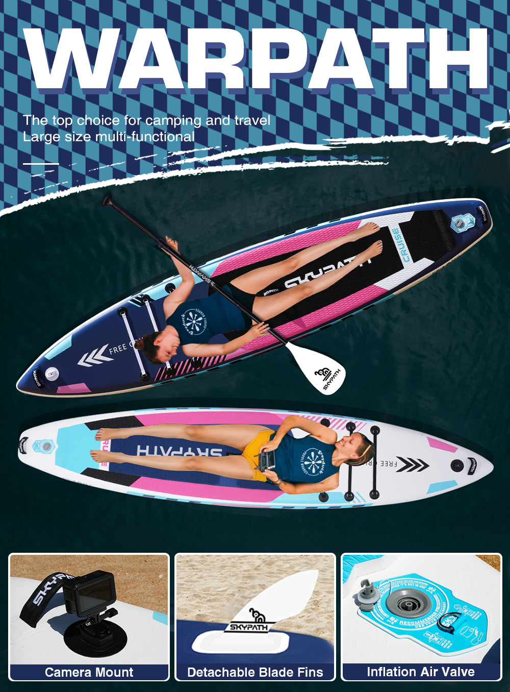 Inflatable Stand Up Paddle Board, 12'6''* 32''Ultra-Light SUP Board,Blow Up Paddle Board, for Youth & Adults of All Skill Levels with Full Set of SUP Board Accessories