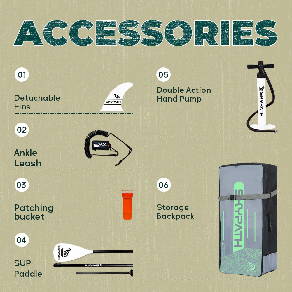 Inflatable Stand Up Paddle Board, Ultra-Light SUP Board, Wide Stable Family Board with Full Set of SUP Board Accessories
