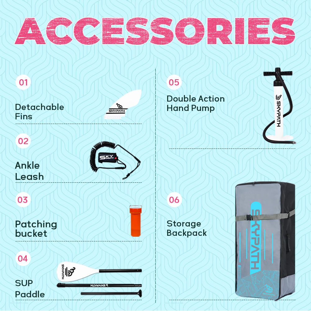 Functional Cruising Inflatable Stand Up Paddle Board, Ultra-Light SUP Board, Wide Stable Family Board with Full Set of SUP Board Accessories