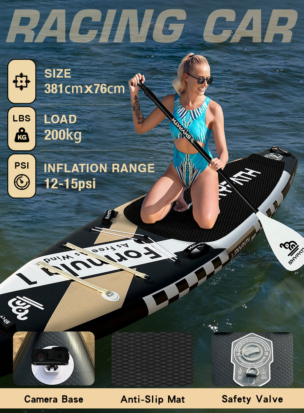 Inflatable Stand Up Paddle Board, 12'6''* 30''Ultra-Light SUP Board,Blow Up Paddle Board, for Youth & Adults of All Skill Levels with Full Set of SUP Board Accessories