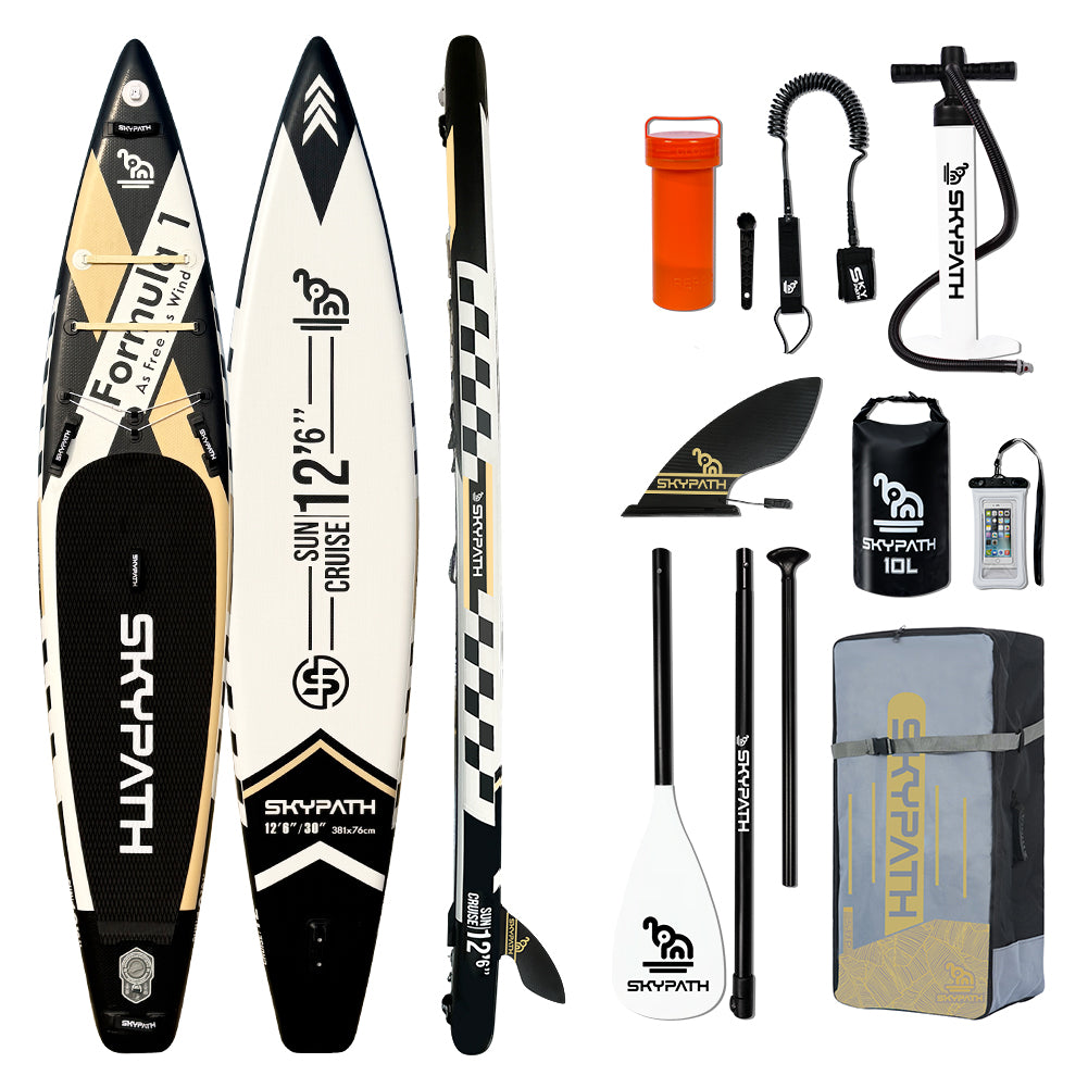Inflatable Stand Up Paddle Board, 12'6''* 30''Ultra-Light SUP Board,Blow Up Paddle Board, for Youth & Adults of All Skill Levels with Full Set of SUP Board Accessories