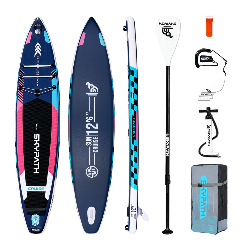 Functional Cruising Inflatable Stand Up Paddle Board, Ultra-Light SUP Board, Wide Stable Family Board with Full Set of SUP Board Accessories
